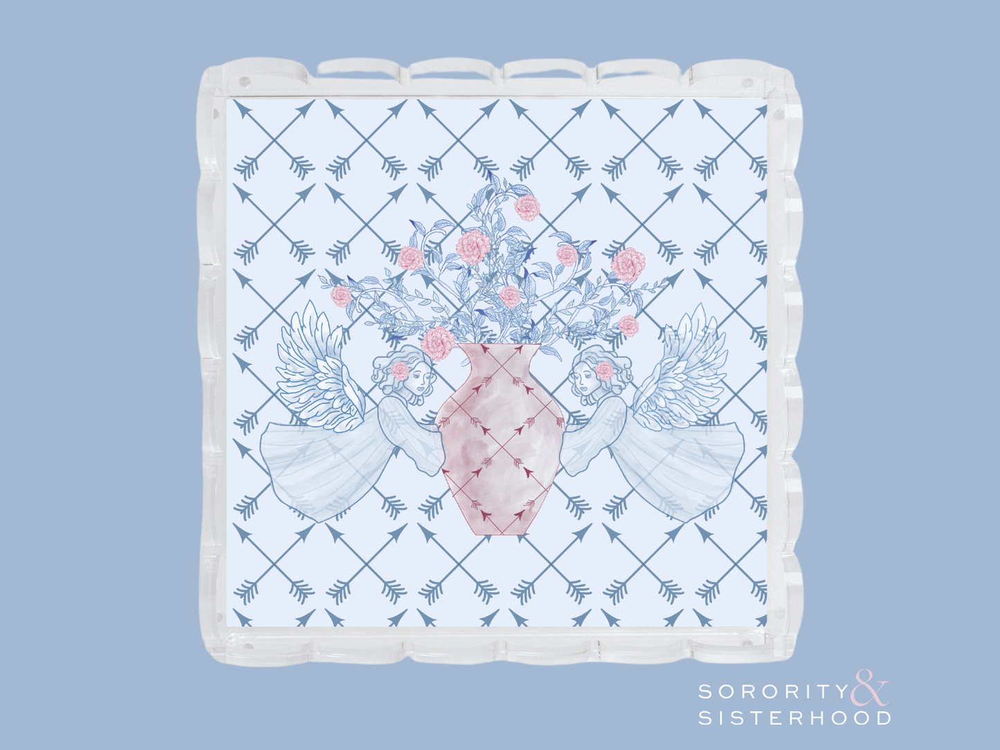 Pi Beta Phi Acrylic Scalloped Tray
