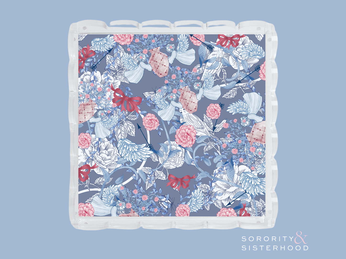 Pi Beta Phi Acrylic Scalloped Tray