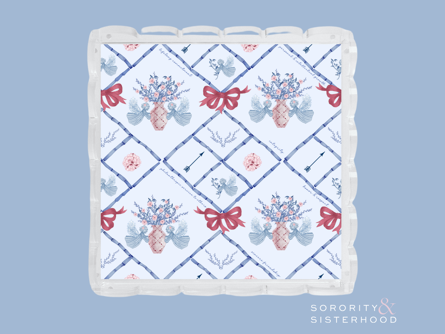 Pi Beta Phi Acrylic Scalloped Tray