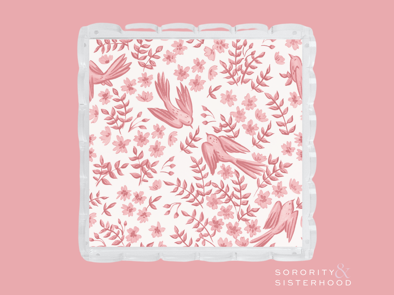 Cardinal & White Acrylic Scalloped Tray