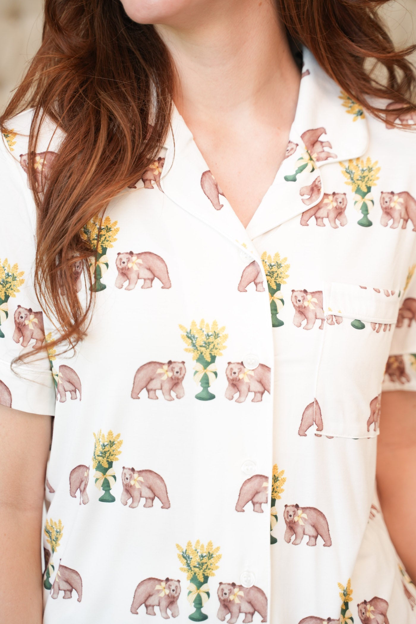 Heirloom Pajama Shorts Set - Green and Gold