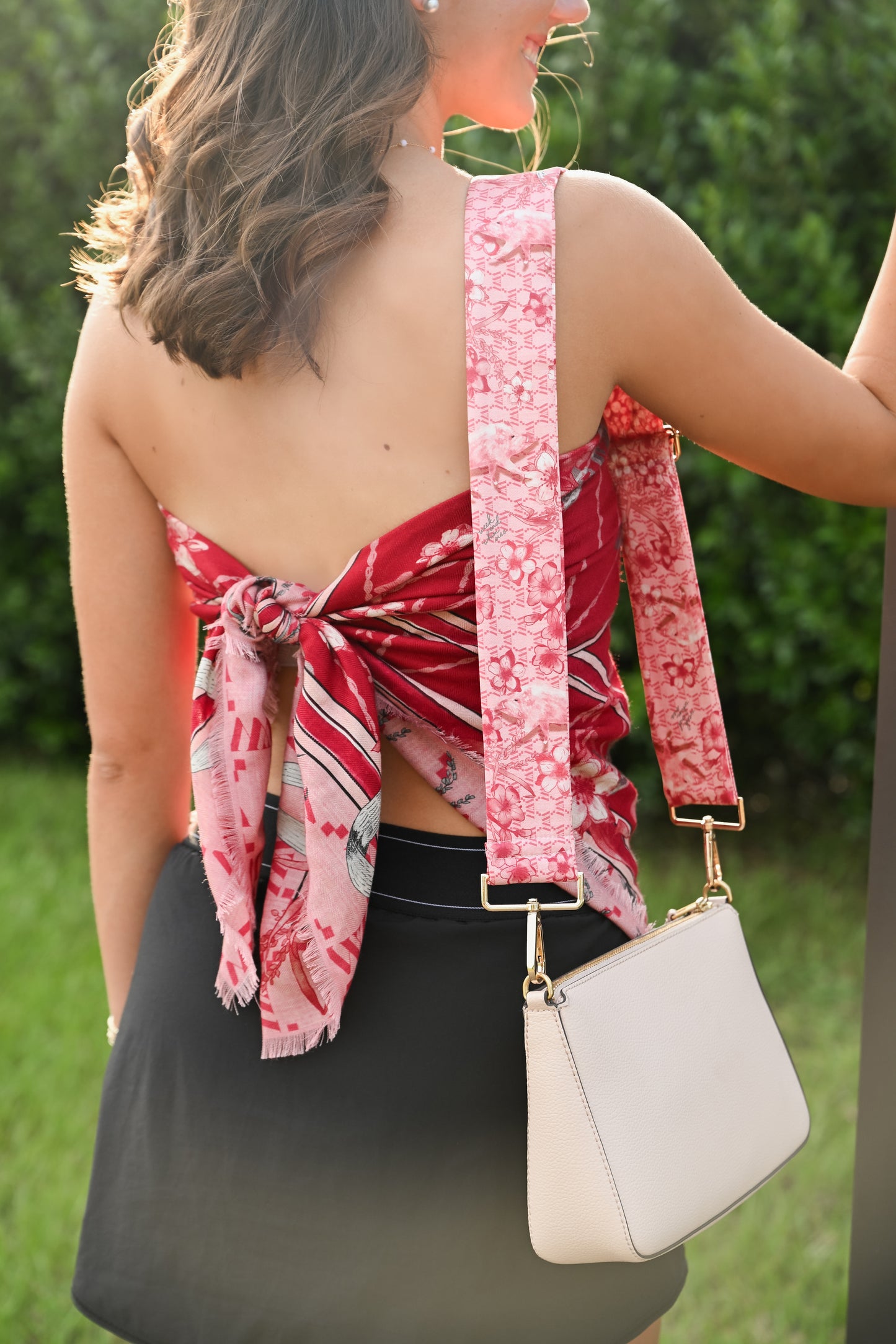 Cardinal and White Large Scarf