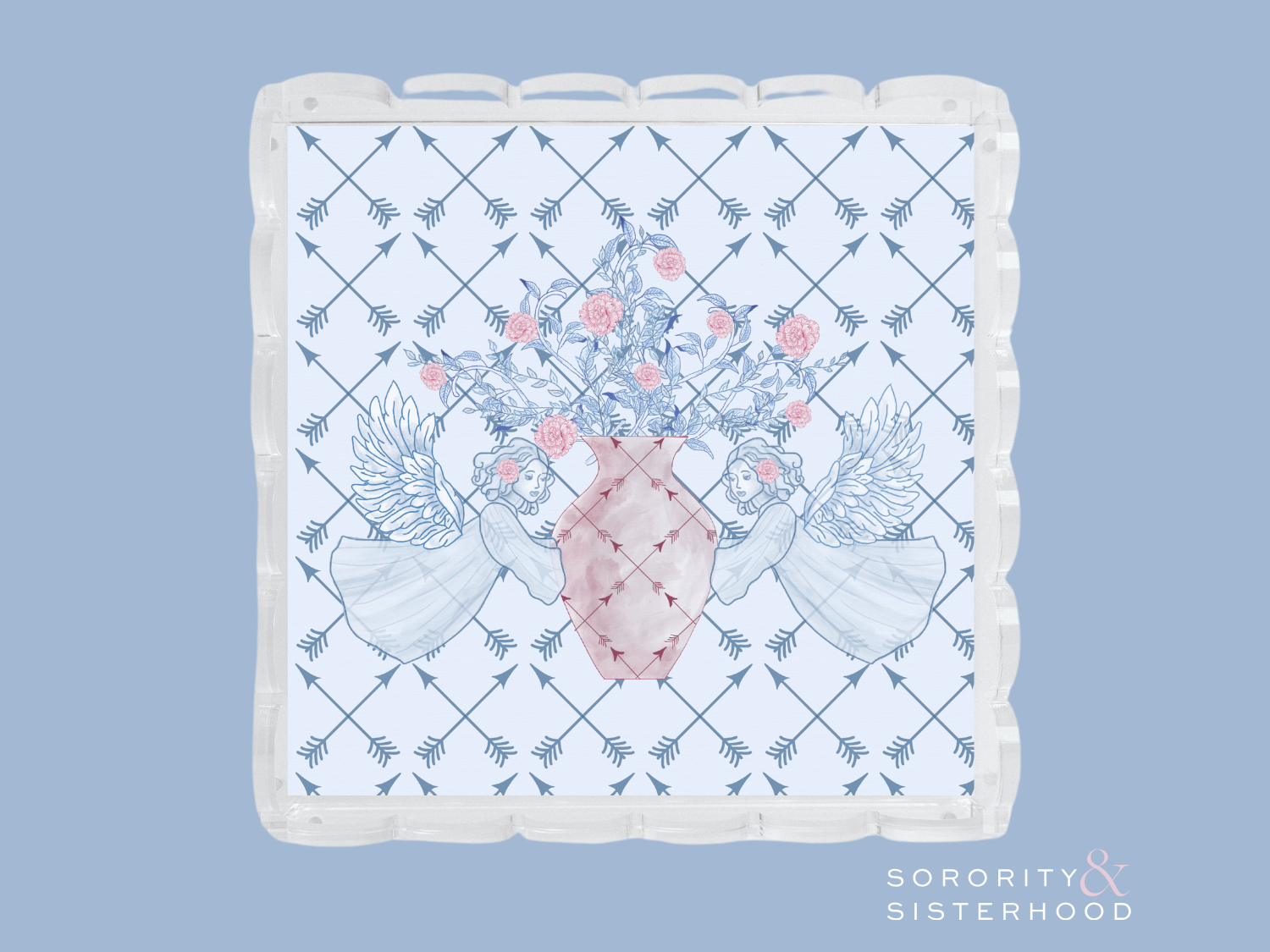 Pi Beta Phi Acrylic Scalloped Tray