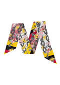 Yellow & Red Heirloom Scarflette™ — 100% silk hand-illustrated scarflette