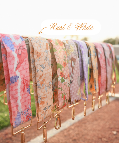 Rust and White Silk Purse Strap