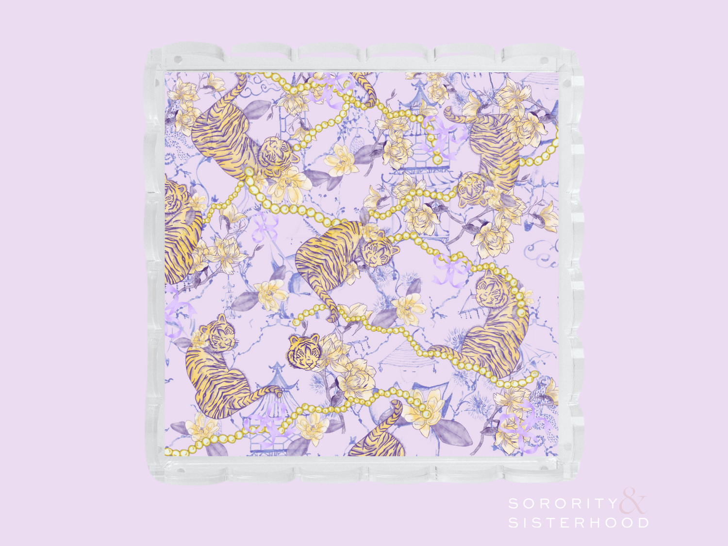 LSU Tigers Acrylic Scalloped Tray