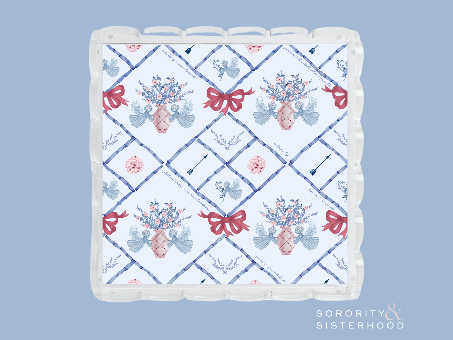Pi Beta Phi Acrylic Scalloped Tray
