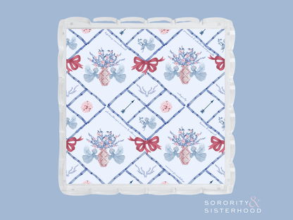 Pi Phi Acrylic Scalloped Tray