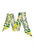 Emerald & Gold Heirloom Scarflette™ — 100% silk hand-illustrated scarflette