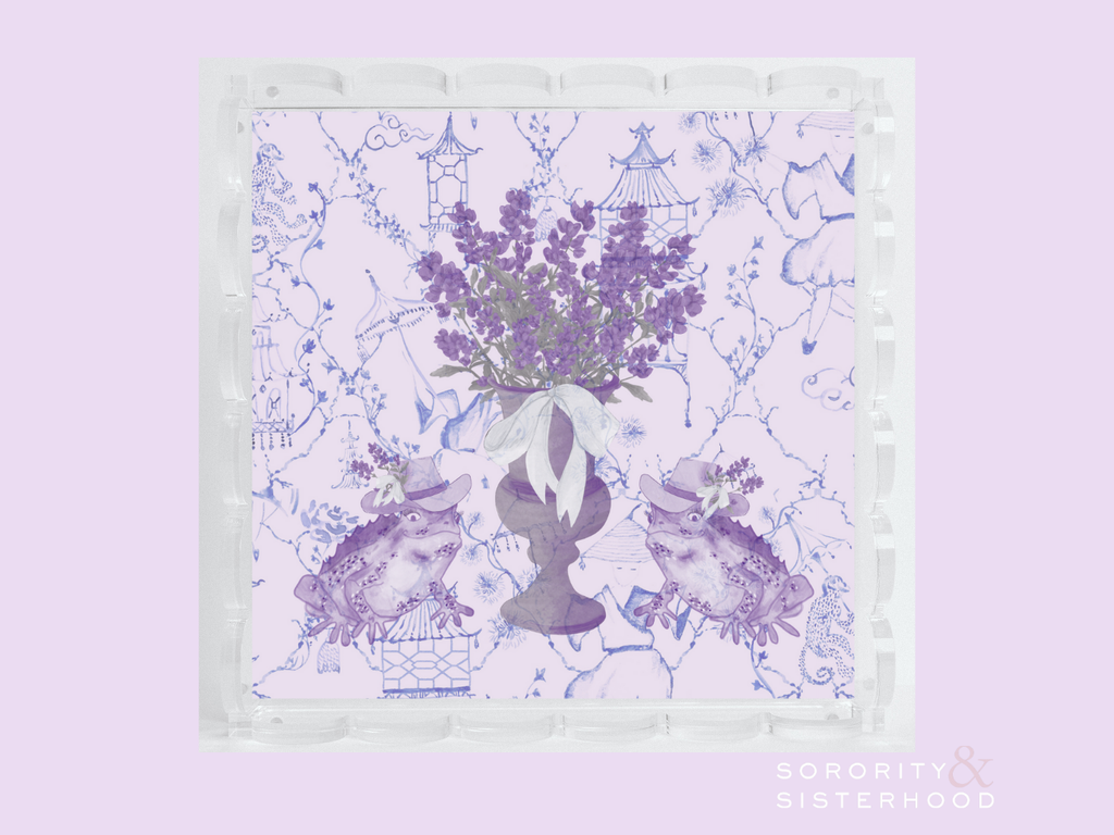 Purple & White Acrylic Scalloped Tray