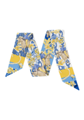 Yellow & Blue Heirloom Scarflette™ — 100% silk hand-illustrated scarflette