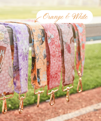 Orange & White Silk Purse Strap