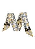 Ebony & Gold Heirloom Scarflette™ — 100% silk hand-illustrated scarflette