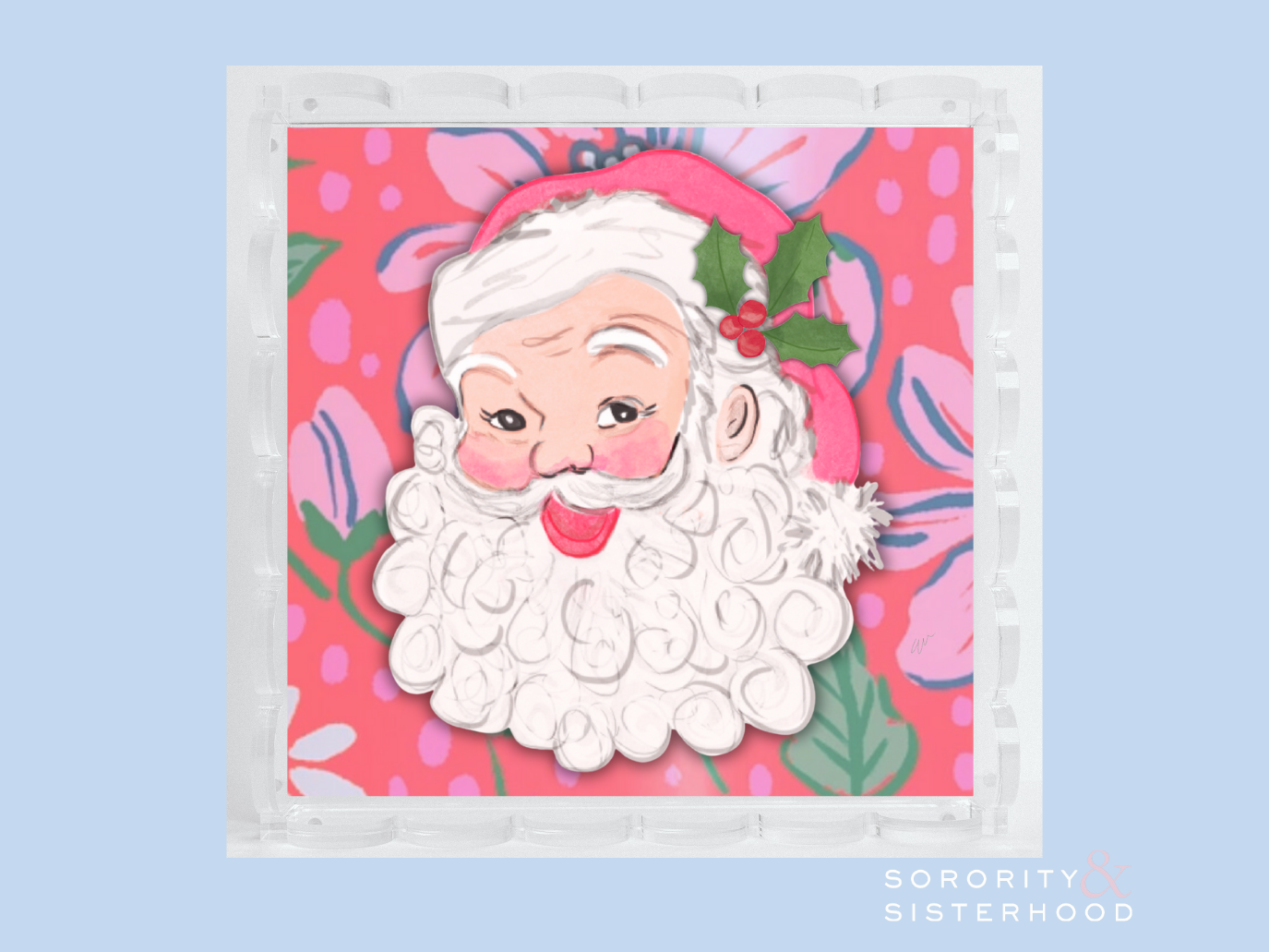 Sassy Santa Scalloped Tray