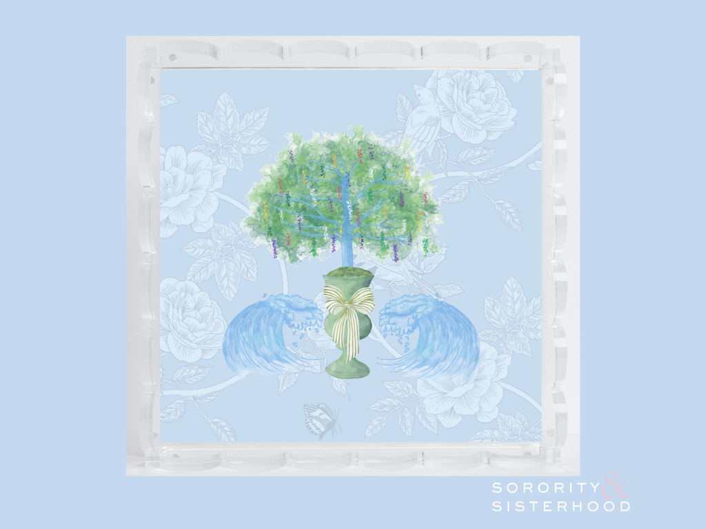 Tulane Acrylic Scalloped Tray