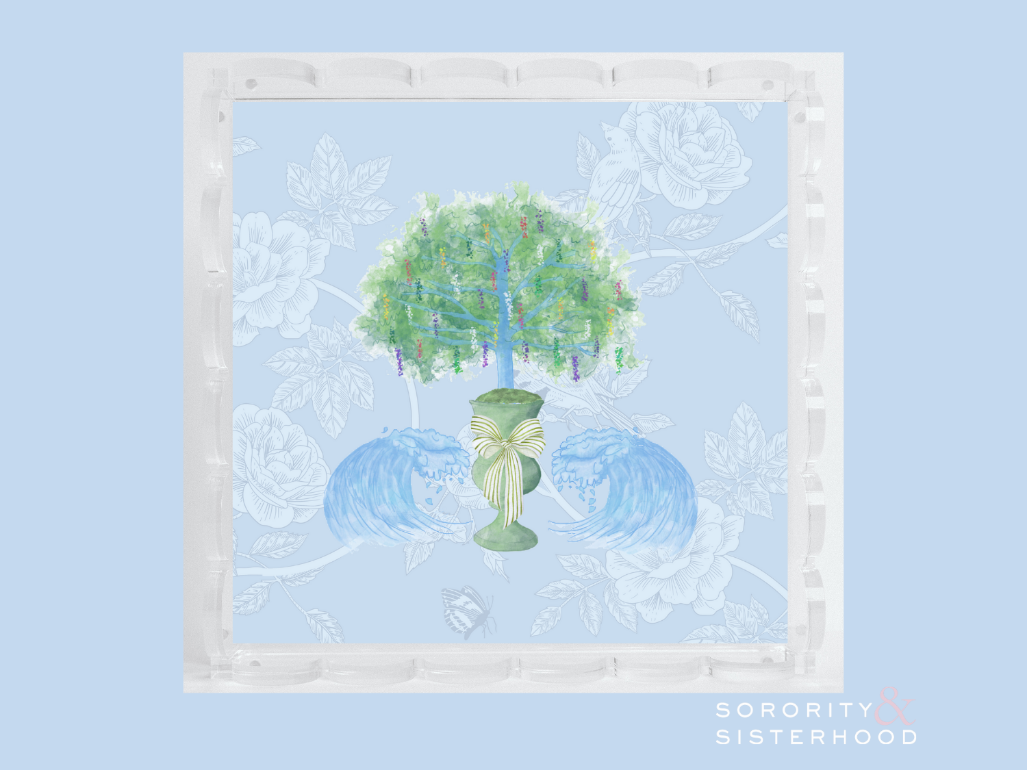 Tulane Acrylic Scalloped Tray