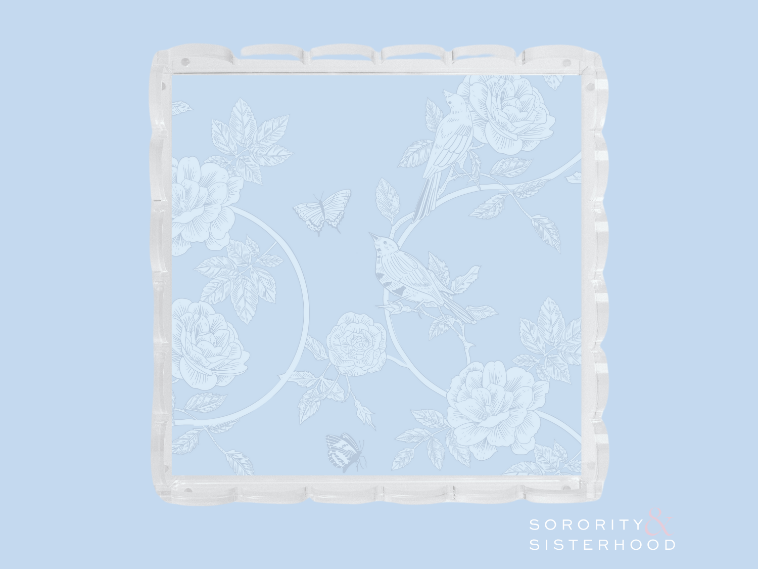 Tulane Acrylic Scalloped Tray