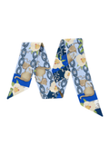 Sky & White Heirloom Scarflette™ — 100% silk hand-illustrated scarflette