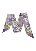 Metallic & Purple Heirloom Scarflette™ — 100% silk hand-illustrated scarflette