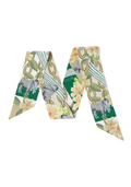 Fern & Gold Heirloom Scarflette™ — 100% silk hand-illustrated scarflette