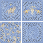 Yellow & Blue Acrylic Scalloped Tray