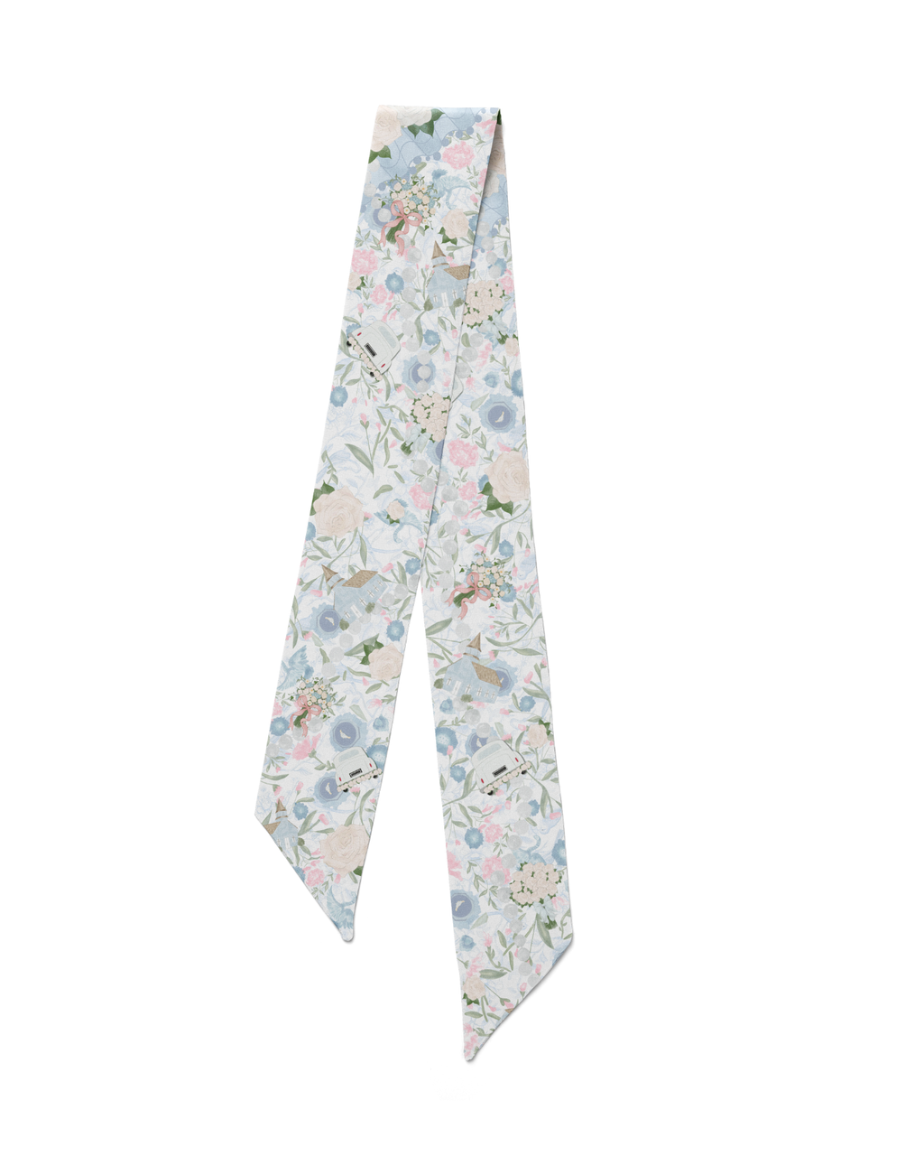Bride Scarflette — 100% silk hand-illustrated scarflette