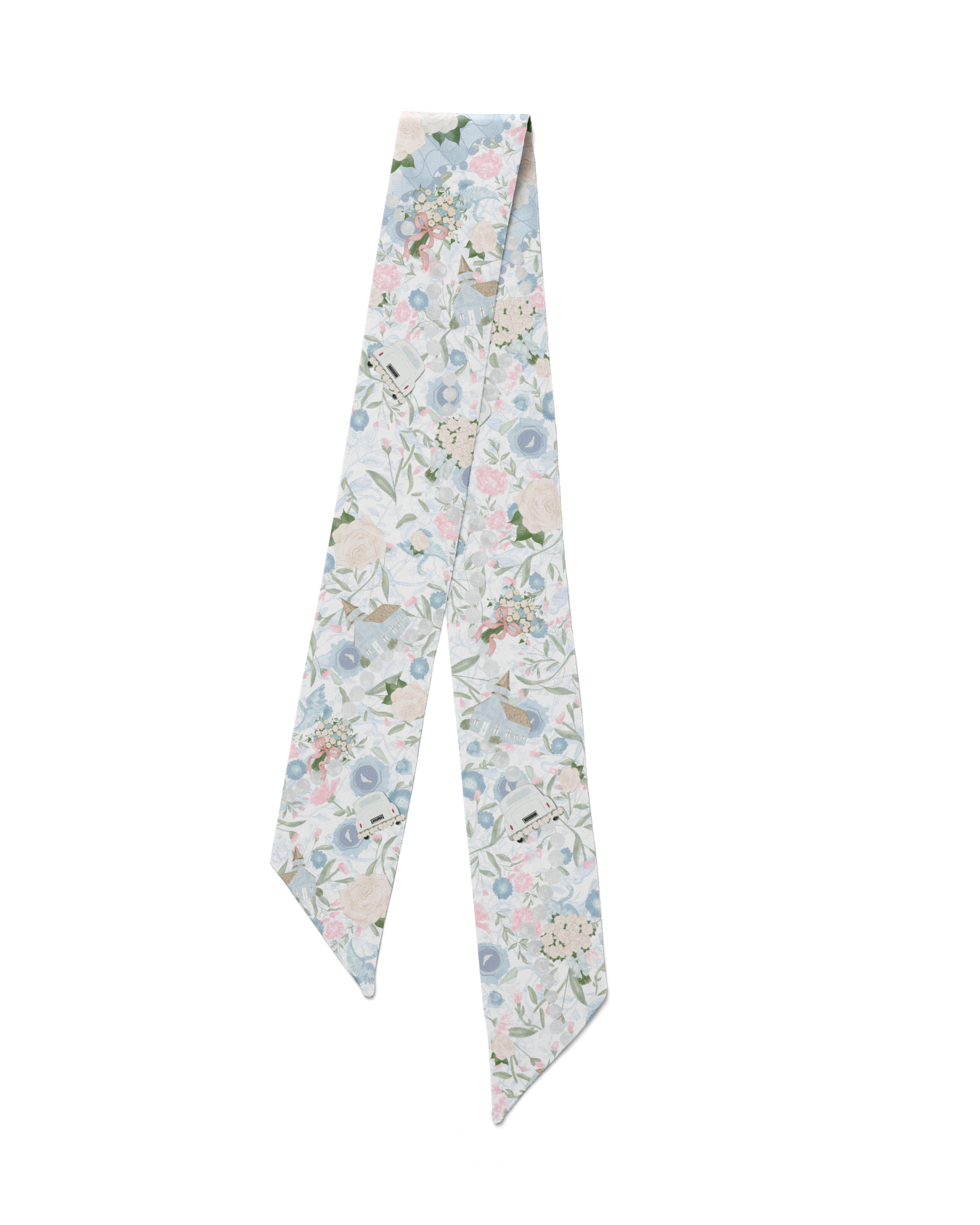 Bride Scarflette — 100% silk hand-illustrated scarflette
