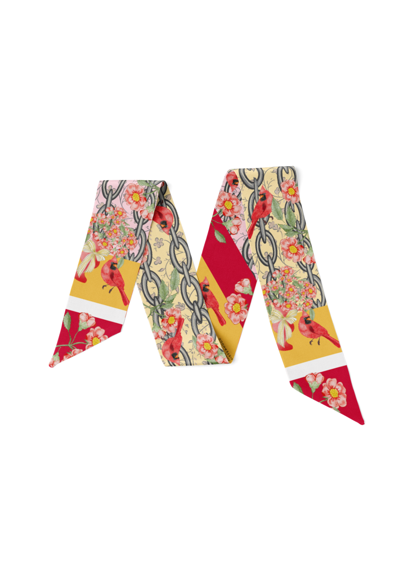 Poppy & Gold Heirloom Scarflette™ — 100% silk hand-illustrated scarflette