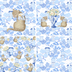 Sky & White Acrylic Scalloped Tray