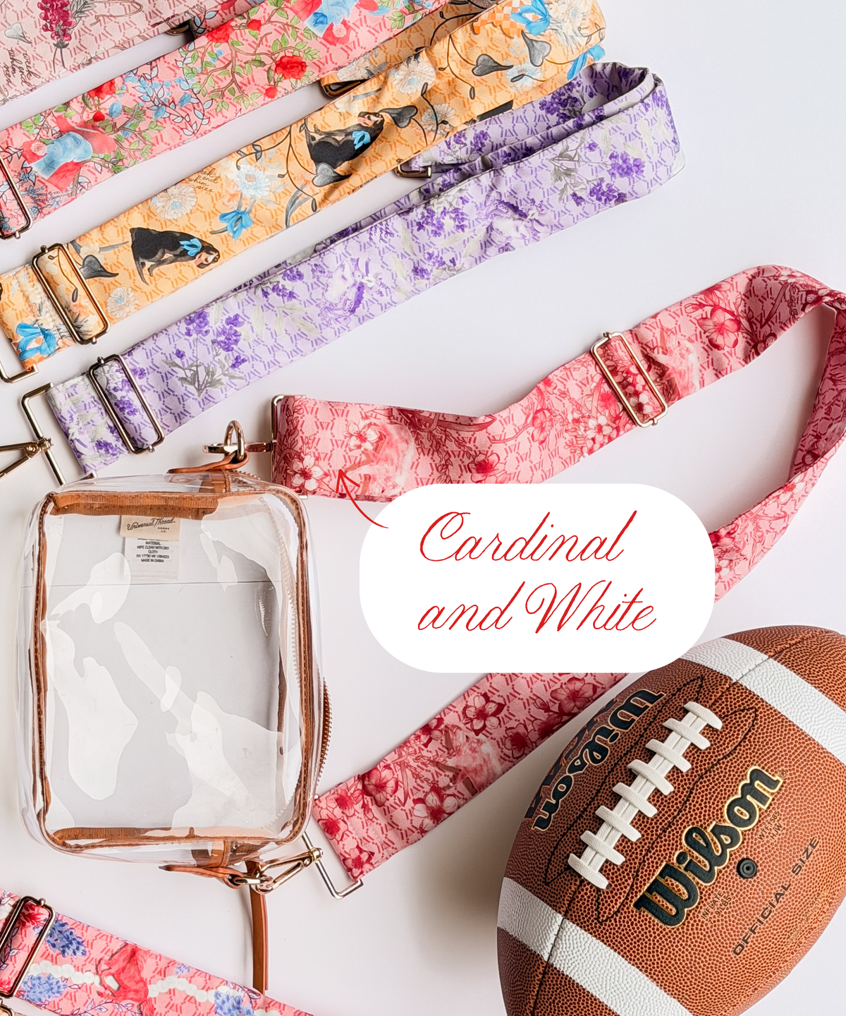 Cardinal & White Silk Purse Strap