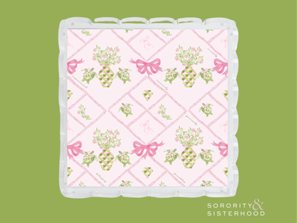 Delta Zeta Acrylic Scalloped Tray