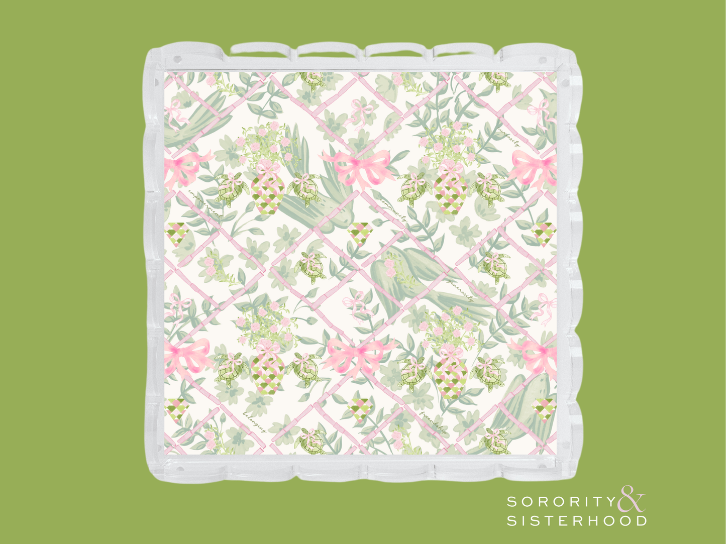 Delta Zeta Acrylic Scalloped Tray