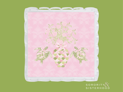 Delta Zeta Acrylic Scalloped Tray