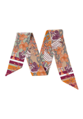 Burgundy & Orange Heirloom Scarflette™ — 100% silk hand-illustrated scarflette