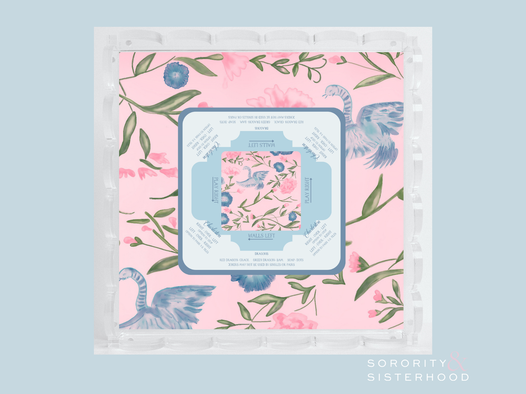 Mahjong Acrylic Scalloped Tray