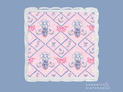 Delta Gamma Acrylic Scalloped Tray