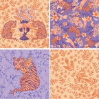Purple & Orange Acrylic Scalloped Tray
