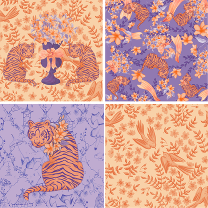 Purple & Orange Acrylic Scalloped Tray