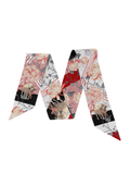 Tomato & Cream Heirloom Scarflette™ — 100% silk hand-illustrated scarflette