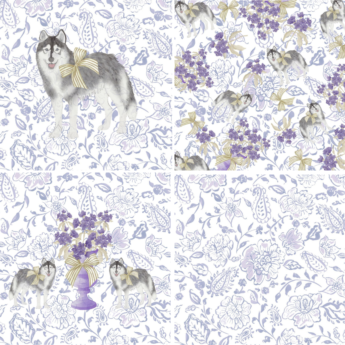 Metallic & Purple Acrylic Scalloped Tray