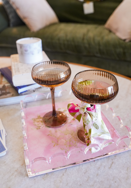Delta Zeta Acrylic Scalloped Tray