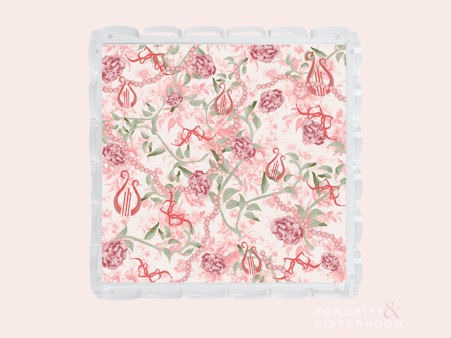 Alpha Chi Omega Acrylic Scalloped Tray