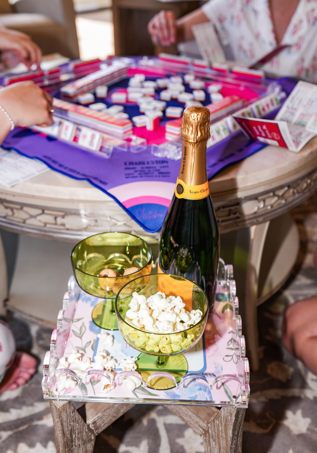 Mahjong Acrylic Scalloped Tray