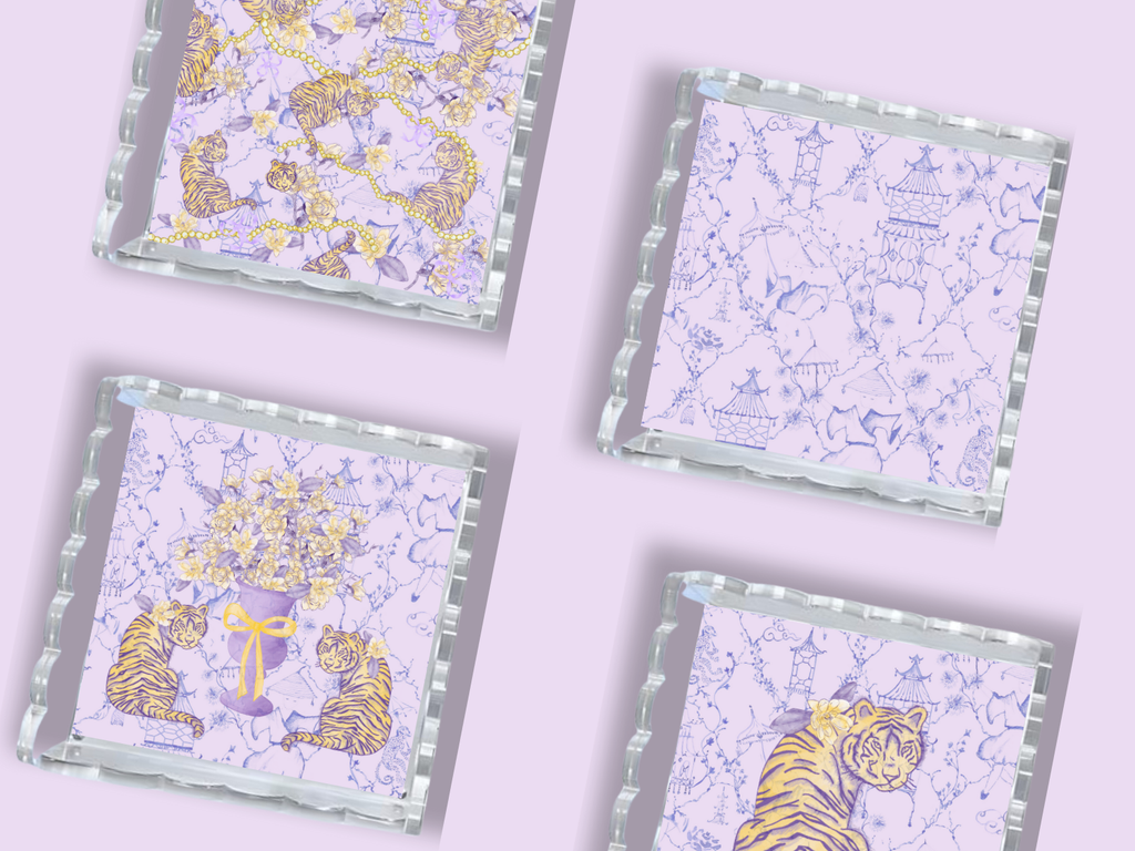 LSU Tigers Acrylic Scalloped Tray