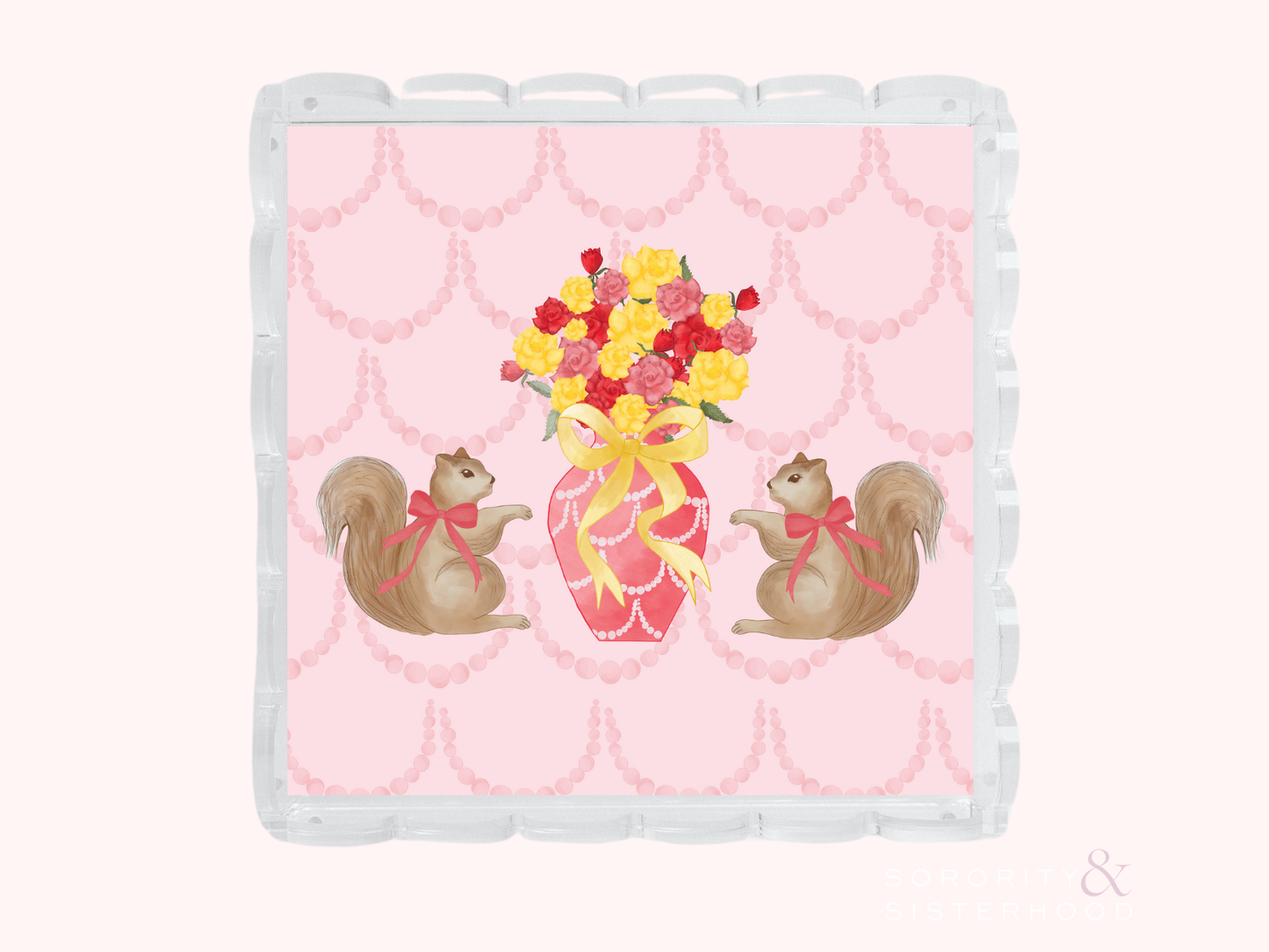 Alpha Gamma Delta Acrylic Scalloped Tray