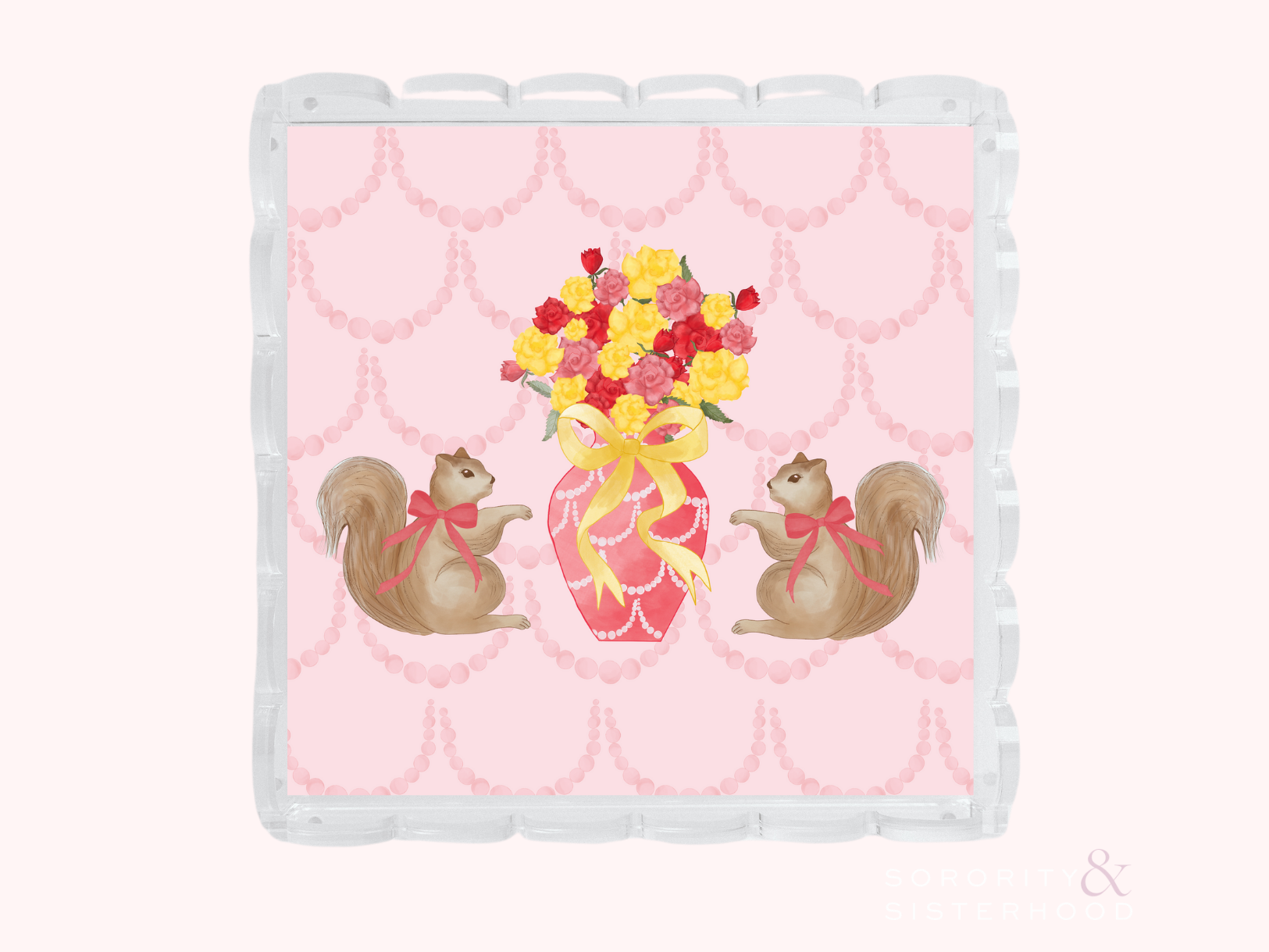 Alpha Gamma Delta Acrylic Scalloped Tray