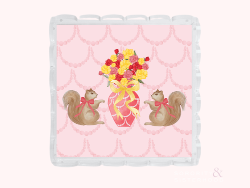Alpha Gamma Delta Acrylic Scalloped Tray