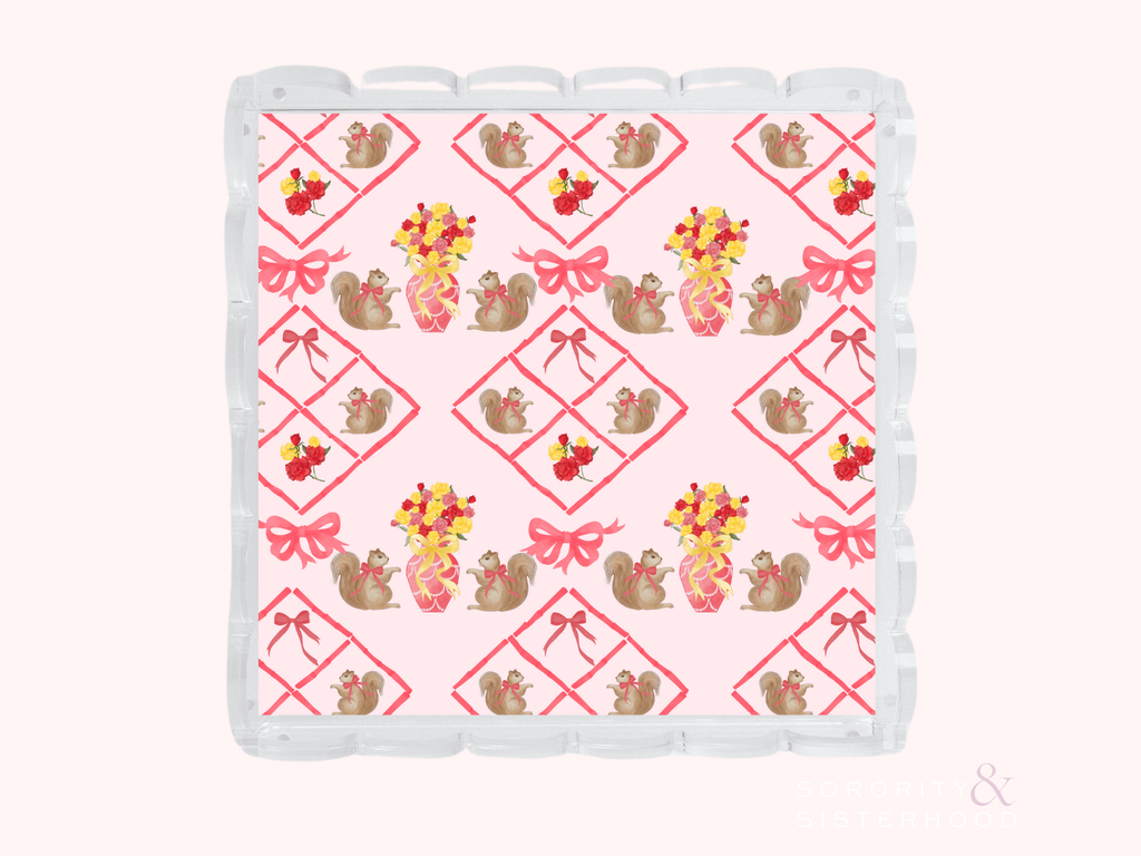 Alpha Gamma Delta Acrylic Scalloped Tray