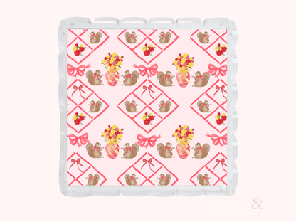 Alpha Gamma Delta Acrylic Scalloped Tray