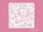 Square acrylic tray with scalloped edges and pink floral Alpha Phi sorority design.